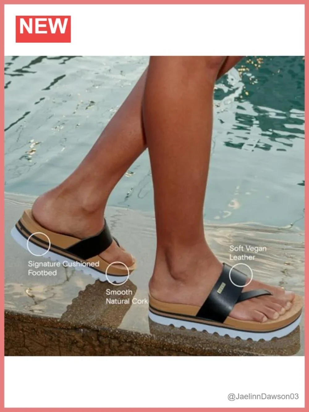 Women's Platform Sandals with Vegan Leather Straps, Slip-On, EVA Outsole, Arch